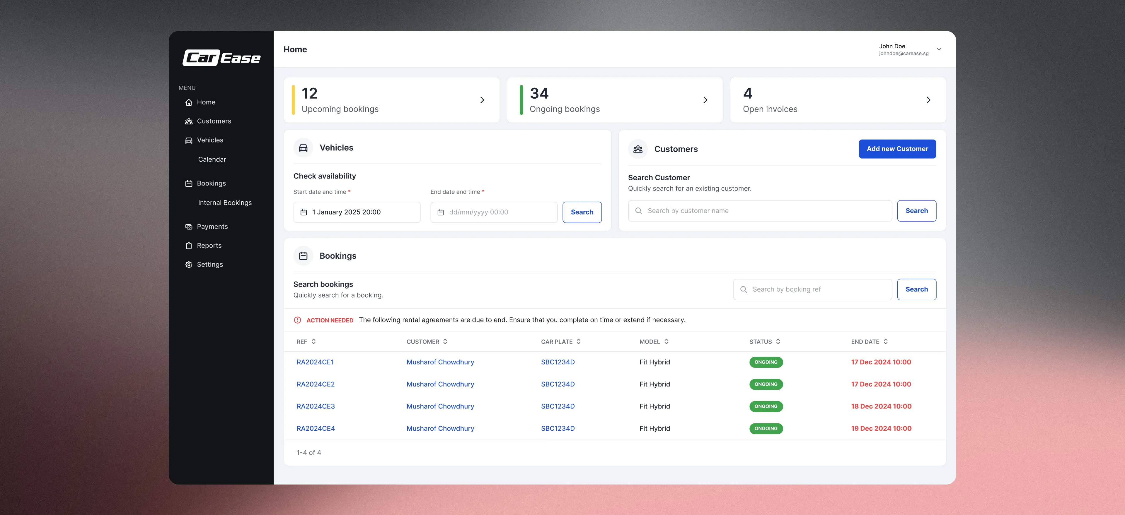 Booking and Accounting System
