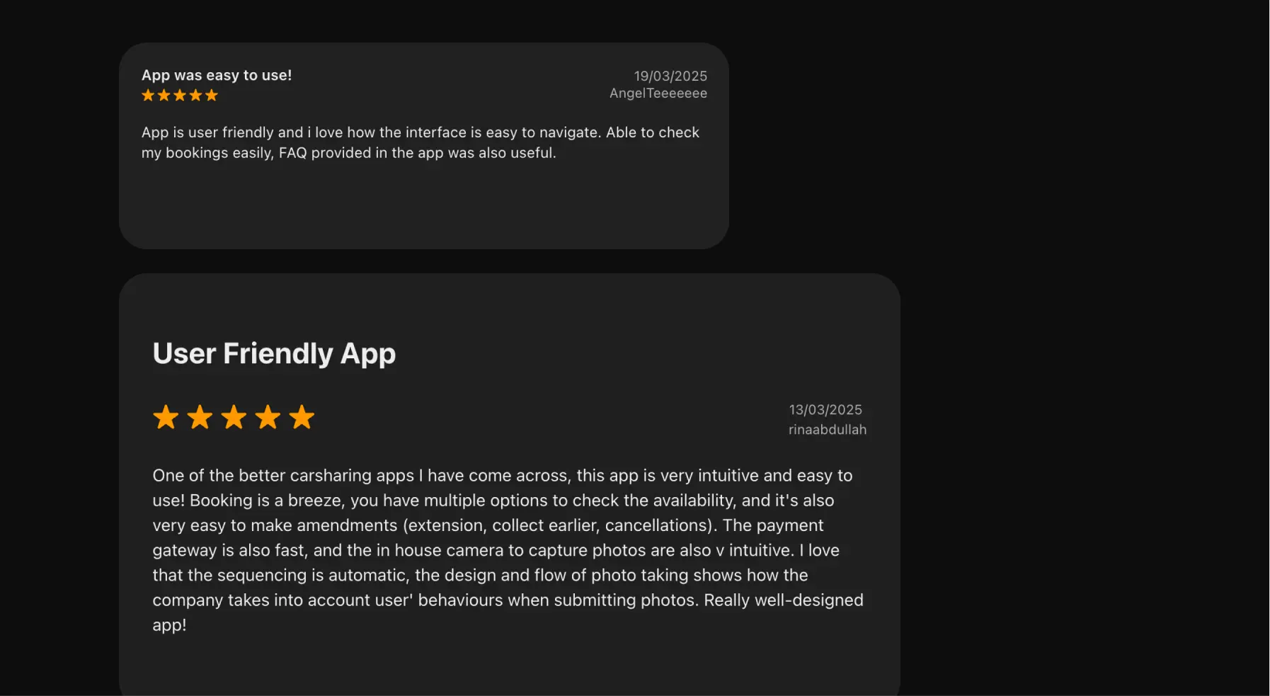 Car Lite app results